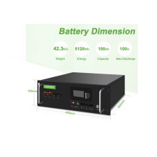 Акумулятор LanPWR 48V 100Аh 5120Wh LiFePO4 (літій-залізо-фосфатний акумулятор)