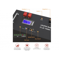 Акумулятор CERRNNS LFP48150P 48V 150Аh 7680Wh LiFePO4 (літій-залізо-фосфатний акумулятор)