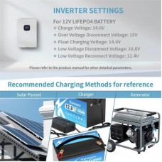 Акумулятор Kepworth LiFePO4 12V 100AH для будинку, котла, сонячних батарей (літій-залізо-фосфатний акумулятор)