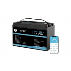 Акумулятор TTWEN 12V 100Аh 1280Wh LiFePO4 + Bluetooth (літій-залізо-фосфатний акумулятор)