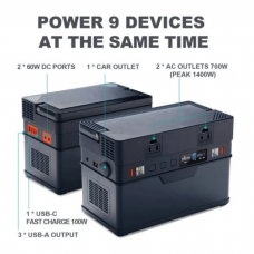 Зарядна станція універсальна Allpowers S700 606Wh/164000mAh/700W, ﻿power bank з розеткою 220V - Без сон. панелі