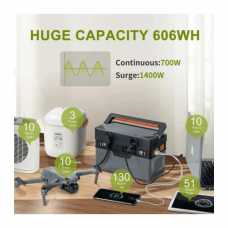 Зарядна станція універсальна Allpowers S700 606Wh/164000mAh/700W, ﻿power bank з розеткою 220V - Без сон. панелі