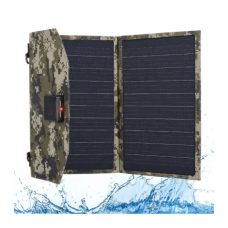 Портативний сонячний зарядний пристрій Dasolar 20W / 2xUSB / 1хType-C PD - Camouflage