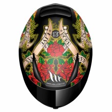 MT Helmets REVENGE Skull & Rose Gloss Black / Red