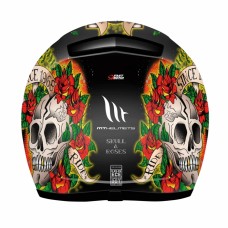 MT Helmets REVENGE Skull & Rose Gloss Black / Red
