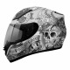 MT Helmets REVENGE Skull & Rose Matt Silver / Anthracite / Black