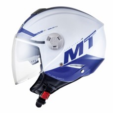 MT Helmets City Eleven Smart gloss pearl white / blue