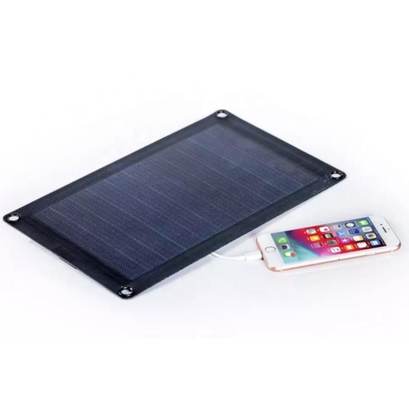 Портативний сонячний зарядний пристрій Dasolar 10W/1xUSB - Black